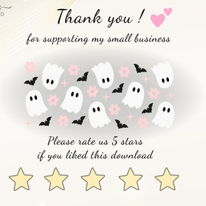 May include: Thank you! for supporting my small business. Please rate us 5 stars if you liked this download.  Five yellow stars are shown.