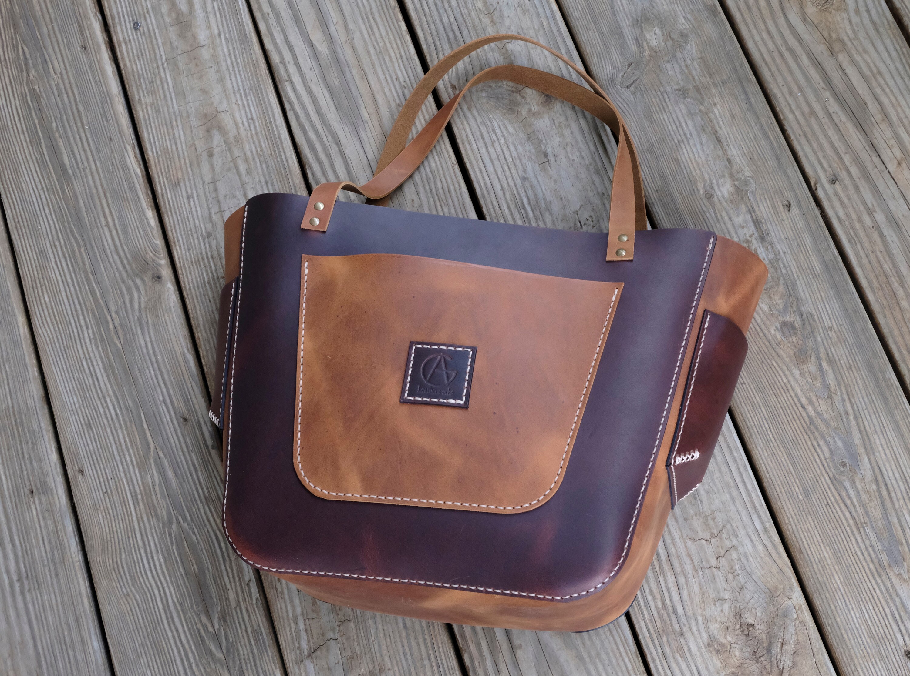 Pattern Print Welder Leather Tote Bag main image 1