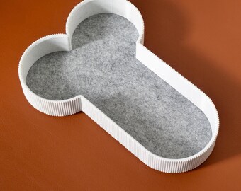 Flirty Shaped Desk Organizer Tray: 3D Printed with Felt Inlay