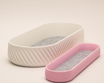 Diagonal Pattern Organiser Trays | For Sideboards, Offices and Desks | Felt Inlay | 3D Printed to Order