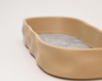 Organiser Tray | Ripple Effect | for Sideboards, Office Setups and Desks | 3D Printed to Order with Felt Inlay