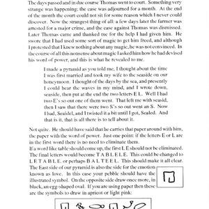 Puede incluir: Una ilustraci&oacute;n en blanco y negro de una pir&aacute;mide con instrucciones sobre c&oacute;mo construirla. El texto incluye las palabras "Sealed" y "LETABLE".