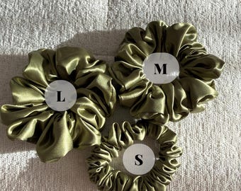 100% moerbeizijden scrunchie groot | Haarelastiekje tegen pluizen | Luxe cadeau voor haar