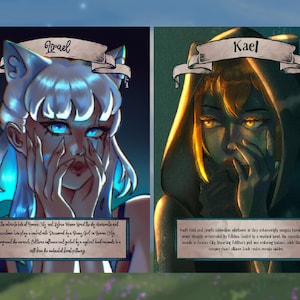 Cartas coleccionables y hojas de referencia de personajes de fantasía personalizados: DnD, arte conceptual de juegos de rol, Elder Scrolls, Dungeons and Dragons Commission