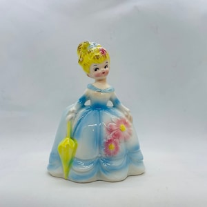 RUBENS, Made in Japan BLONDE, menina PLANTER, vestido azul