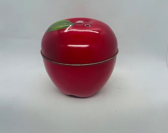 Boîte de conserve en métal Apple des années 1970, boîte en forme de pomme rouge