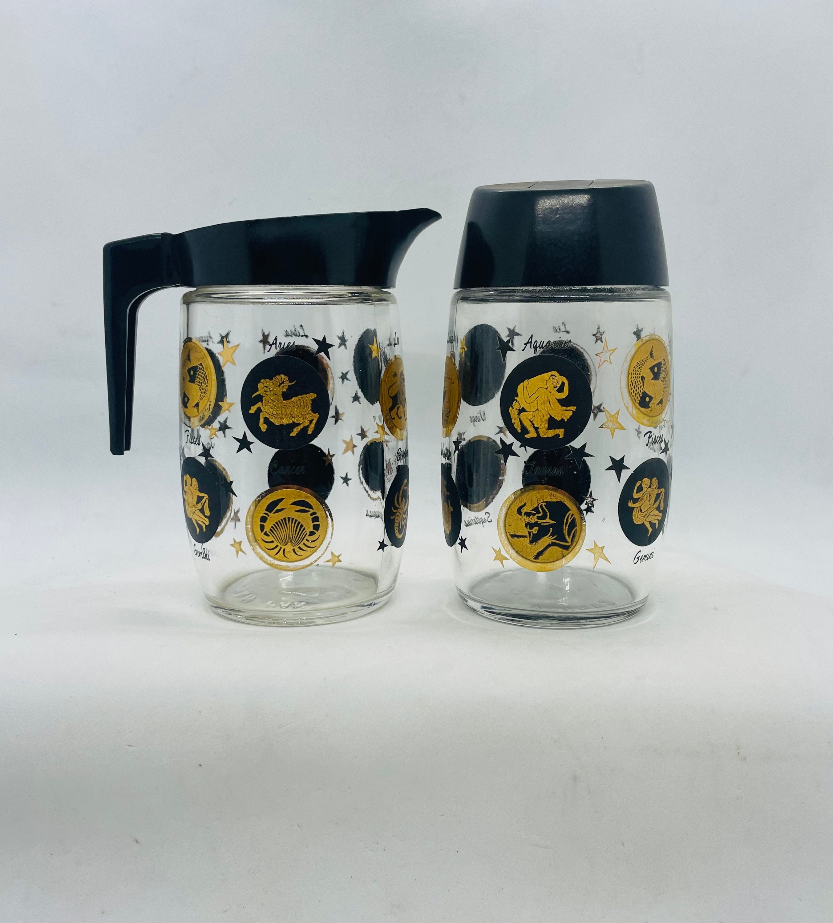 Zodiac Glass Cream and Sugar Dispenser Made by Van Pak Etsy