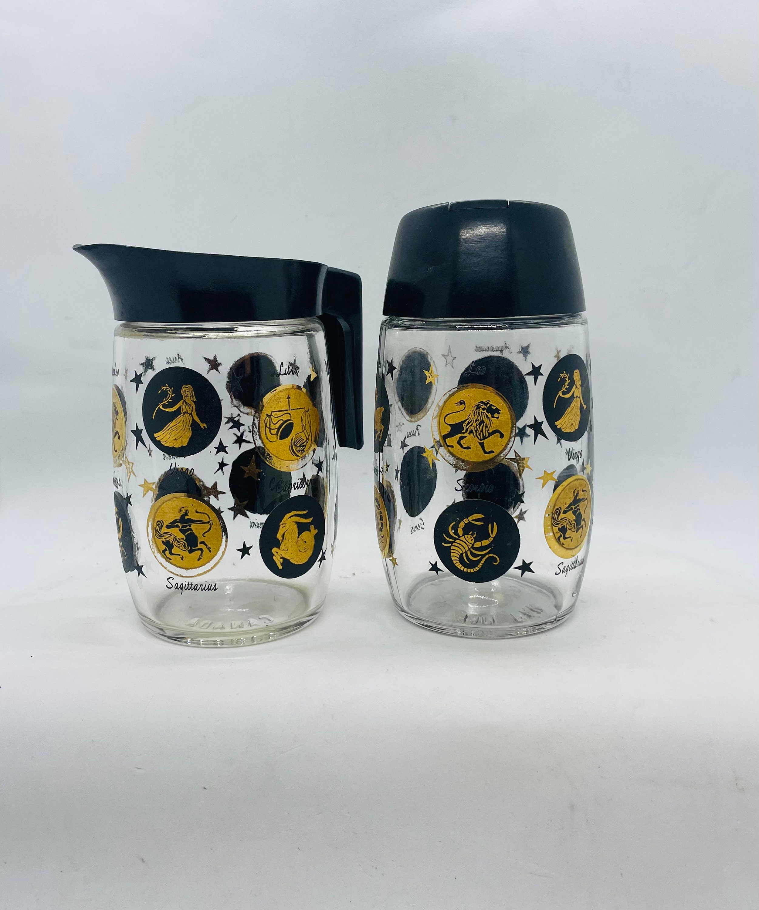 Zodiac Glass Cream and Sugar Dispenser Made by Van Pak Etsy