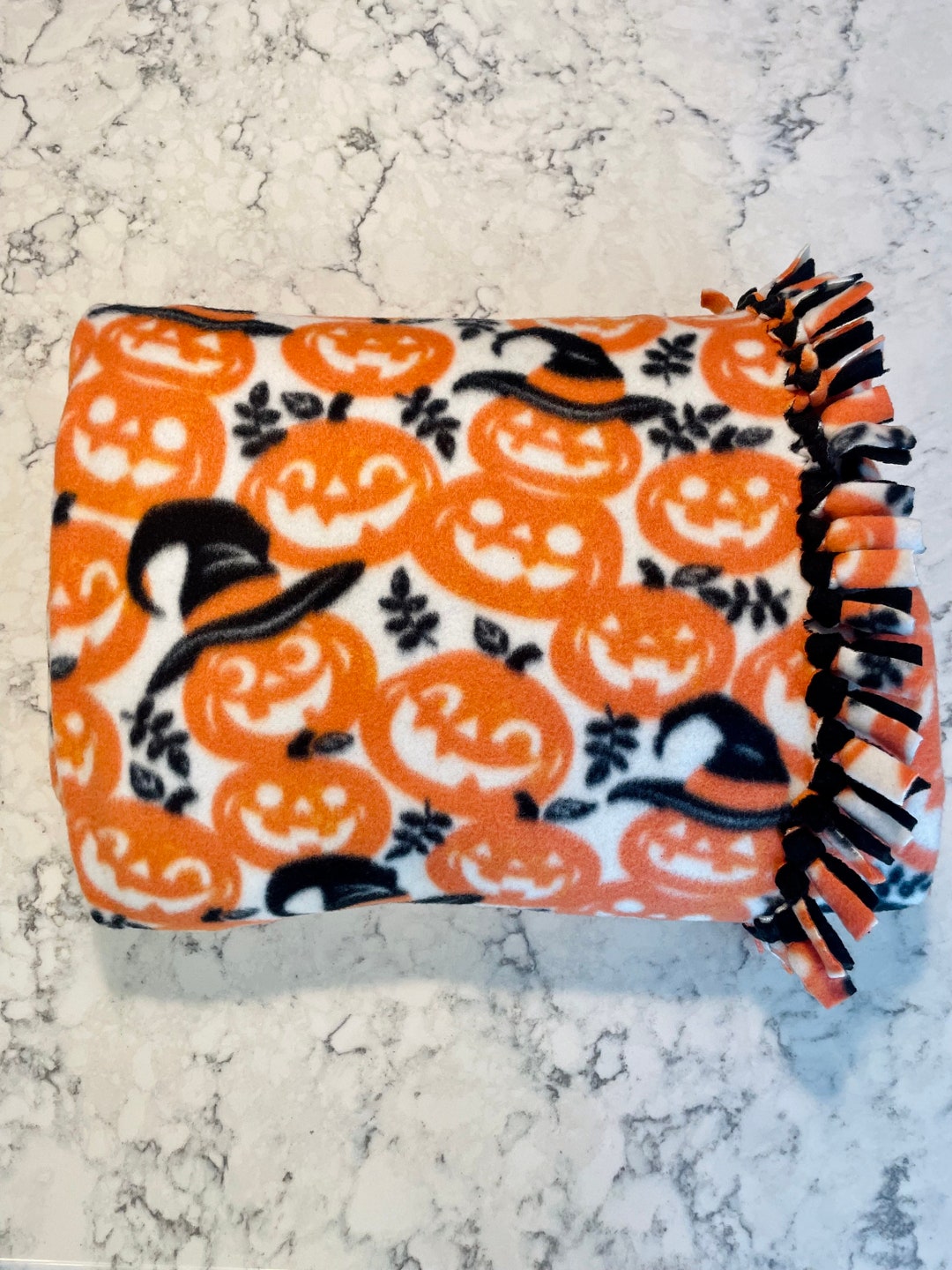 Happy Haunting Pumpkin Halloween Fleece Tie Blanket/throw Etsy
