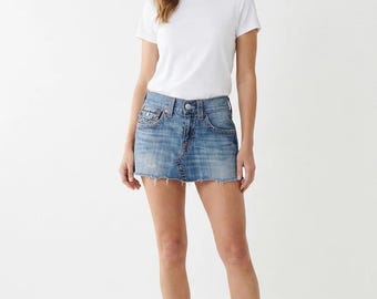 True Religion Mini Skirt in Light Blue size W31