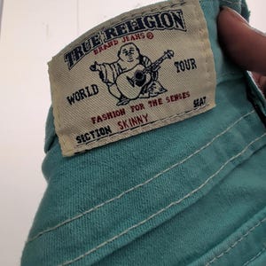 Skinny True Religion Jeans in Turquoise size W24 / L29 image 5
