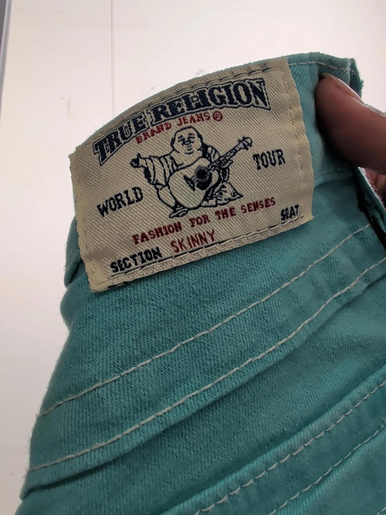 Skinny True Religion Jeans in Turquoise size W24 / L29 image 5