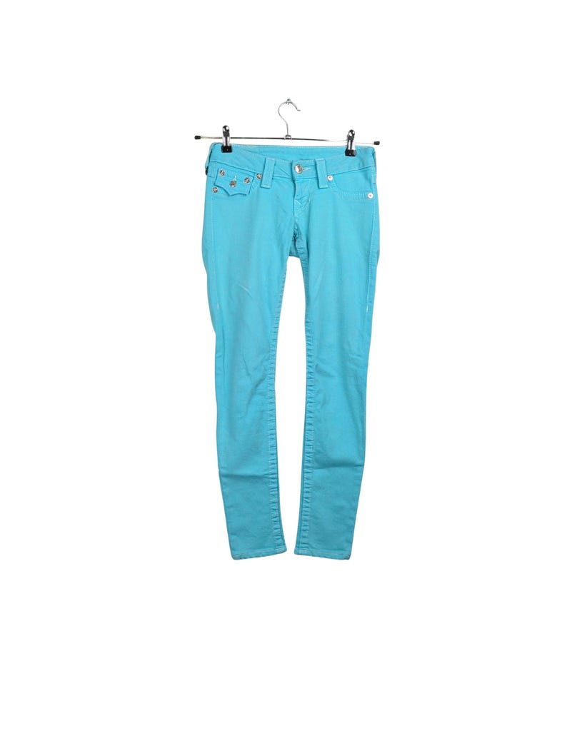 Skinny True Religion Jeans in Turquoise size W24 / L29 image 3