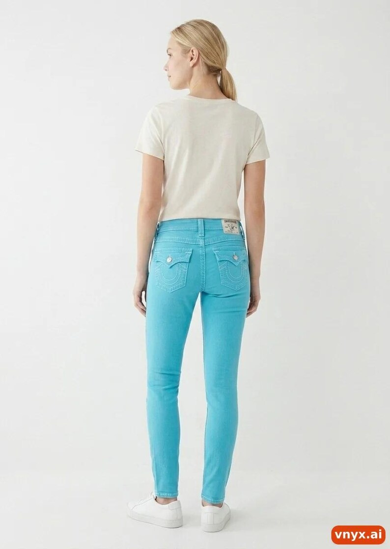 Skinny True Religion Jeans in Turquoise size W24 / L29 image 2