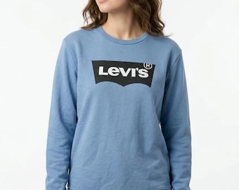 Regular Levi Strauss & Co. Cotton Sweatshirt in Light Blue size S
