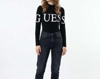 Slim Guess Long-Sleeved Top in Black size M