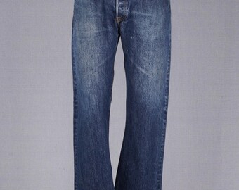 Vintage Straight Levi's 501 Bleu taille 37 / 32