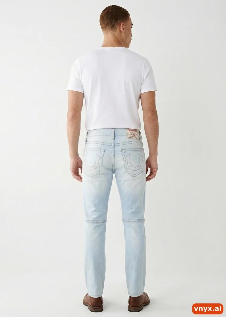 Vintage Straight True Religion Jeans in Blue size W31 / L31 afbeelding 2