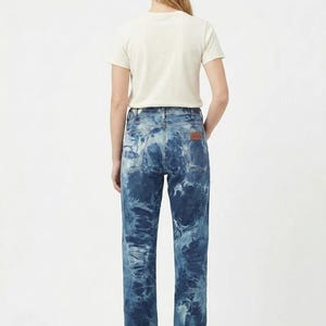 Vintage Straight Wrangler Jeans in Blue size W35 / L30 afbeelding 2