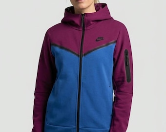 Regular NIKE Hoodie in Blue & Burgundy size XL