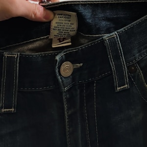 Vintage Cut-off True Religion Jeans in Blue W36 afbeelding 6