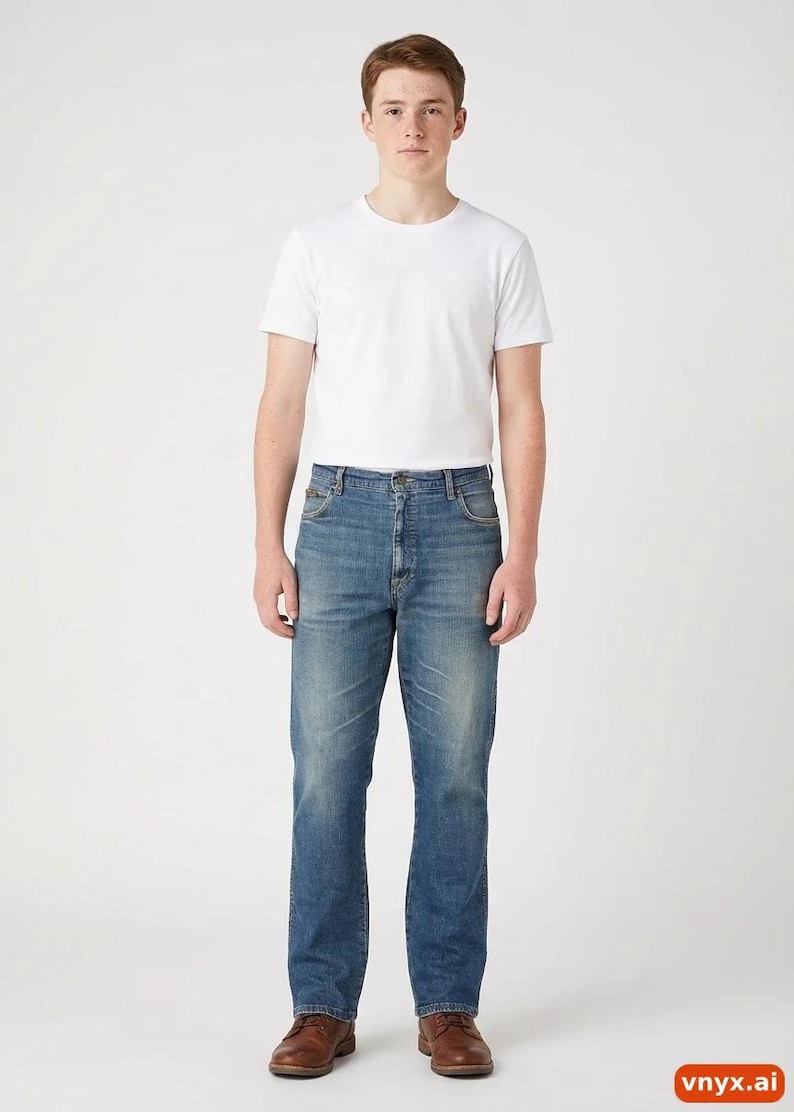 Vintage Straight Wrangler Jeans in Blau Gr. W37/L31 37