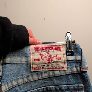 Distressed True Religion Jeans in Light Blue size W32 image 6