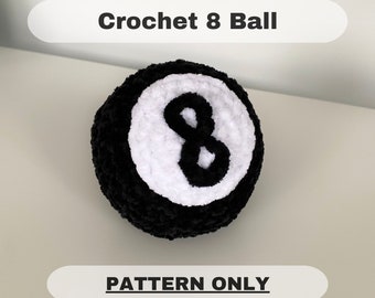 Crochet 8 Ball Pattern, Crochet Pattern, 8 Ball, Pattern Only, Eight Ball Crochet Pattern, Eight Ball Pattern, 8 Ball Plush Crochet Pattern