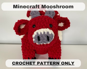 Minecraft Mooshroom Crochet Pattern, Minecraft Crochet Pattern, Crochet Mooshroom Pattern, Minecraft Mooshroom, Crochet Pattern Only