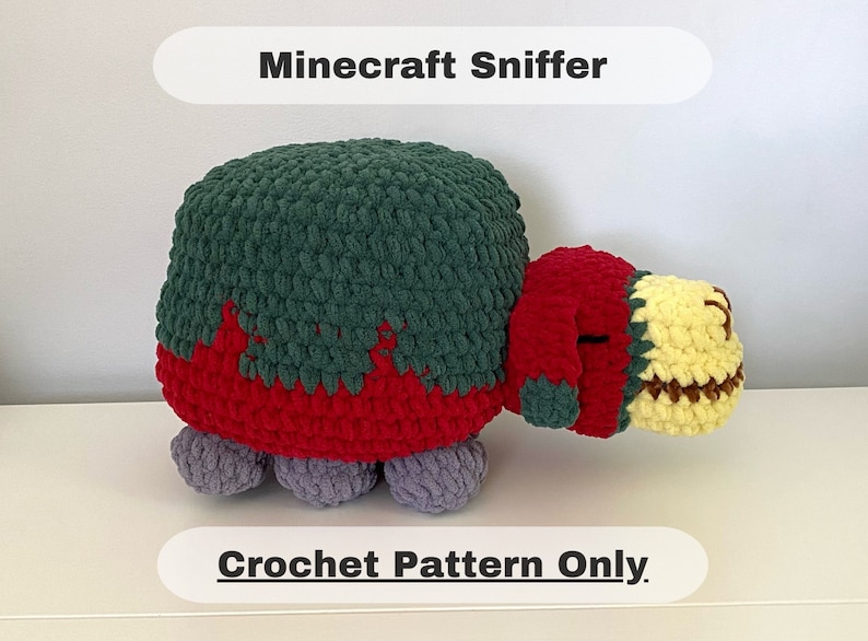 Minecraft Sniffer Crochet Pattern, Crochet Pattern, Sniffer Crochet Pattern, Minecraft Sniffer, Crochet Sniffer, Crochet Pattern Only image 1