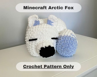 Minecraft Arctic Fox Crochet Pattern, Crochet Pattern, Arctic Fox Crochet Pattern, Minecraft Fox, Crochet Arctic Fox, Crochet Pattern Only