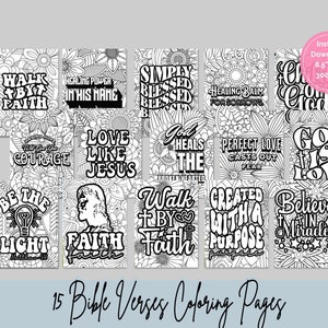 Christian Coloring Pages, Flower Coloring Sheets With  Quotes, Bible Verses Coloring Pages For Teens Adults Women, Scripture Coloring Book