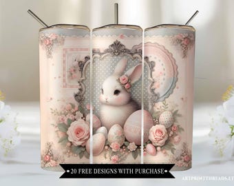 Easter Bunny Tumbler Wrap, 20oz Skinny Easter Tumbler PNG Sublimation Design, Happy Easter Trendy Tumbler PNG Download, Easter Bunny Tumbler