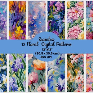 Monet Floral Digital Paper, Seamless Art Print (Digital Download)