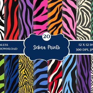 Zebra Print Seamless Pattern, Animal Print Digital Paper, Repeating Zebra Texture, Digital Download, Repeating File for Sublimation