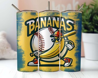 Divertido plátano de béisbol PNG, mascota de equipo deportivo (descarga digital)