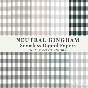 Buffalo Plaid Digital Paper Pack: 50 Seamless Gingham Patterns (Commercial Use, Instant Download)
