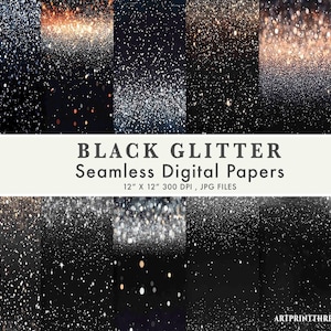 Seamless Black Glitter Background Digital Pattern , Digital Paper , Sublimation Repeating Pattern , Digital Download , Commercial Use