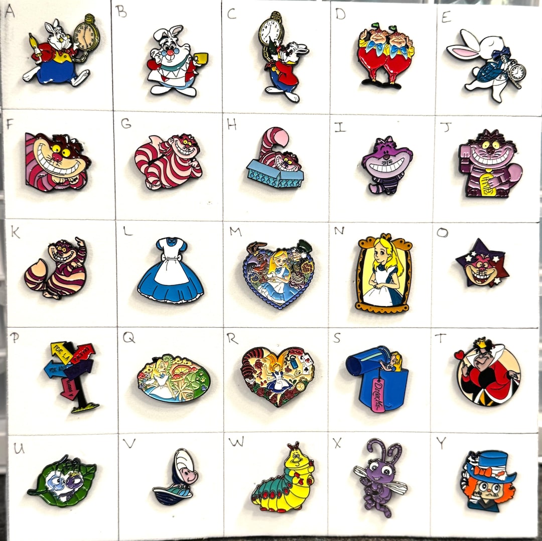 5. Enamel Disney Pins - Fantasy Made -alice in Wonderland/cheshire/a ...