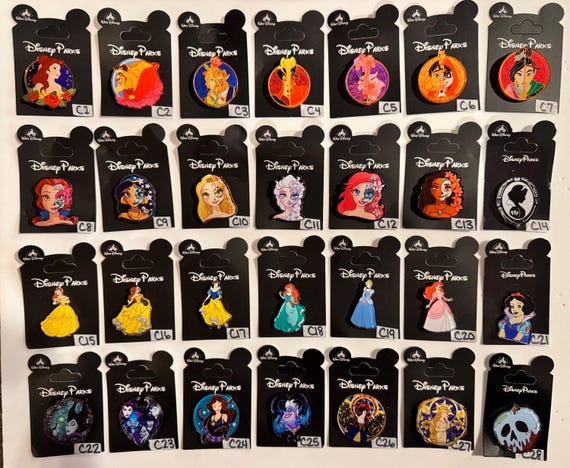 C. Acrylic Disney Pins - Fantasy Made - Lion King/Toy Story/Cars/Alice - Replicas