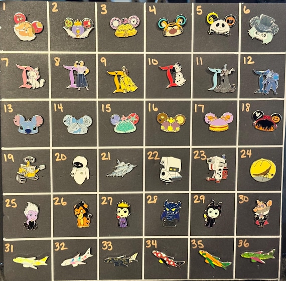 AUTHENTIC Disney 2023, 2024 & 2025 - Disneyland WDW Hidden Mickey Pins Sets with Chasers!! D's, Ears, Wall-E, Villains, Planes!