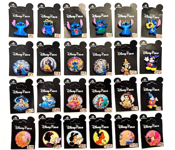 A1. Acrylic Disney Pins - Fantasy Made - STITCH/Princesses/Baymax - Replica