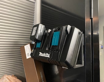Durable abs mount for makita 18v dual battery charger: choose your color and mounting style! organize in style.  #workshop #toolstorage