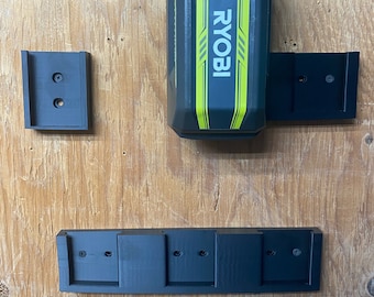 Ryobi 40V battery wall mounts - durable and space-saving organizer. Multiple battery options!