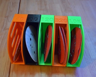 Get organized: 3d printed 6&quot; sanding pad organizer with custom labels in multiple colors - your workshop&#39;s best friend!
