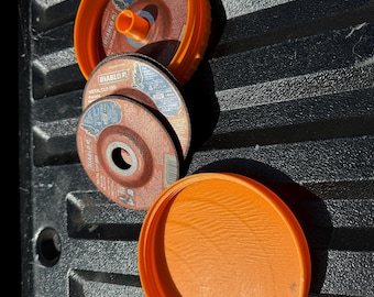 Durable 3D Printed ABS Grinding Disk Storage Containers - 4.5&quot; 5” & 7&quot; Sizes, Multiple Colors