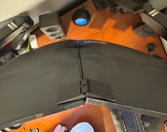 3D Printed Dual Monitor Hinge Connector - Adhesive Backing - Reversible Curved or Flat Screens - PLA - Choose Color - 2 Pack