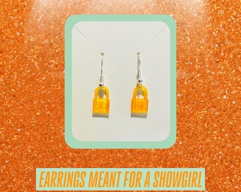 Life of A Showgirl Lock Pendant Earrings Made of Sterling Silver