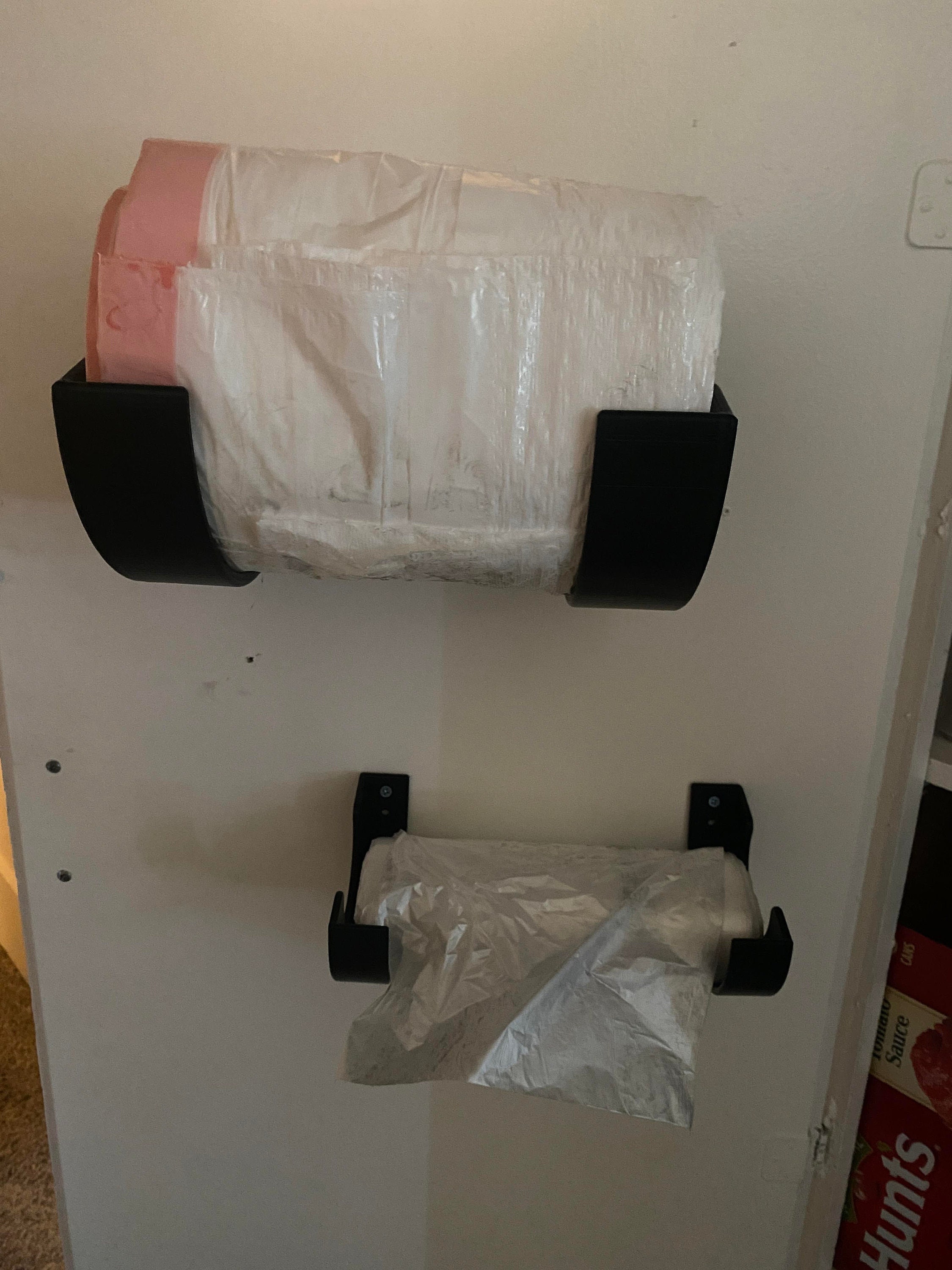 SEANADO Grocery Bag Holder & Trash Bag Roll Dispenser Clear, 2 in