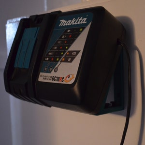 Durable abs mount for makita 18v single battery charger: choose your color and mounting style! organize in style.  #workshop #toolstorage